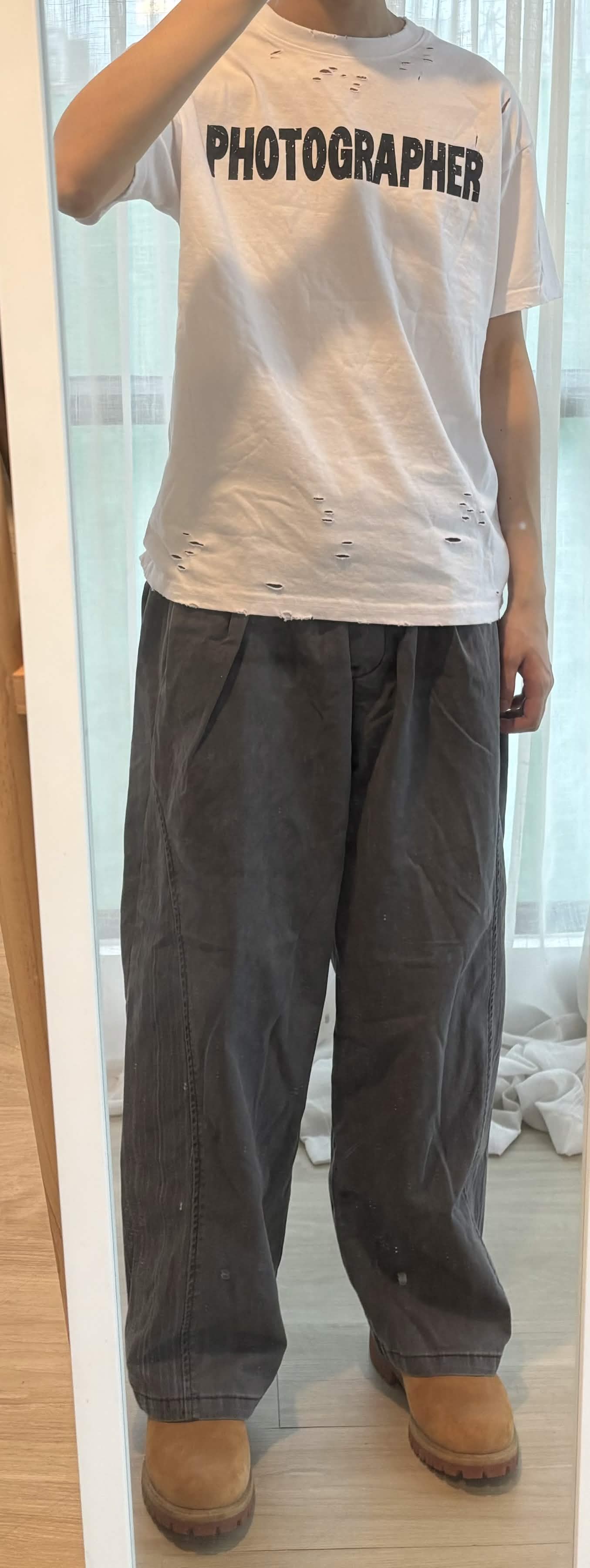 側點印花寬彈性腰褲