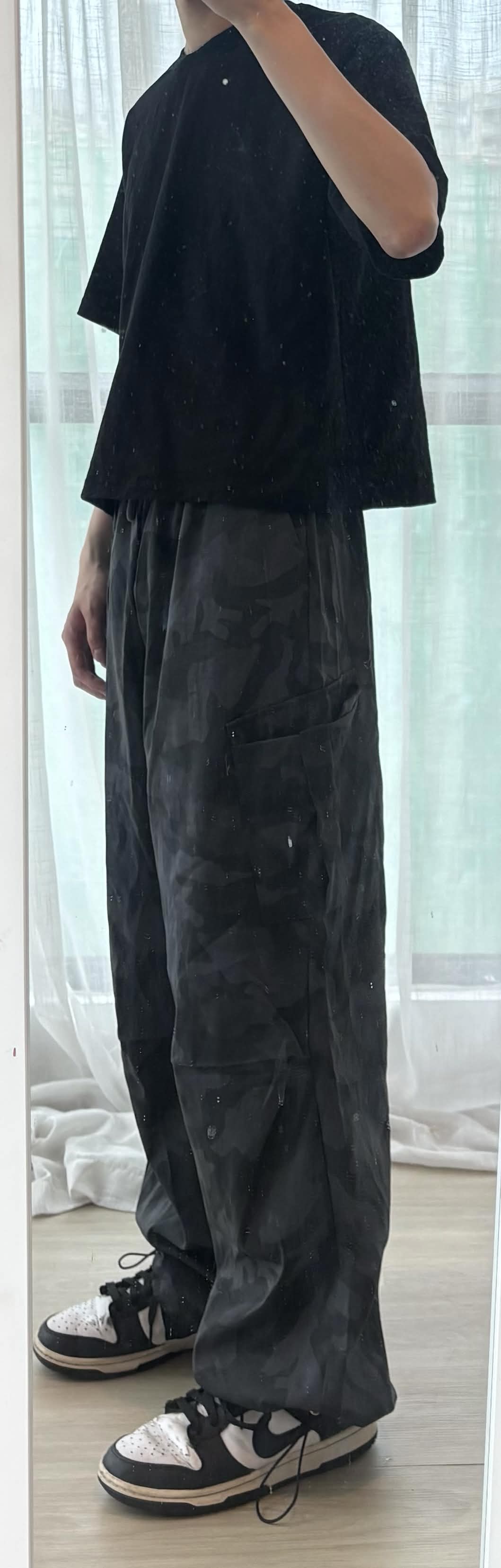 尼龍工裝褲 鬆緊腰帶